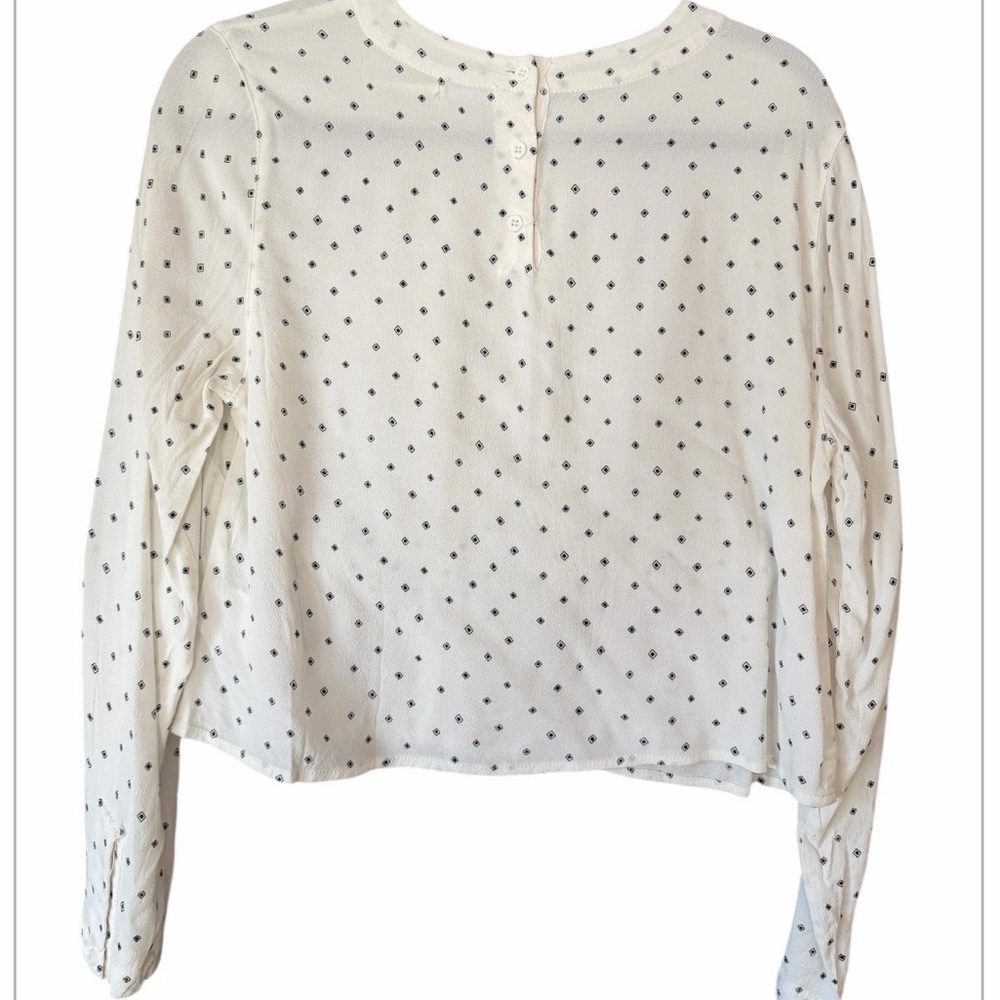 Kimchi Blue Urban Outfitters White & Black Diamond  Cropped Long Sleeve Top - Picture 2 of 4